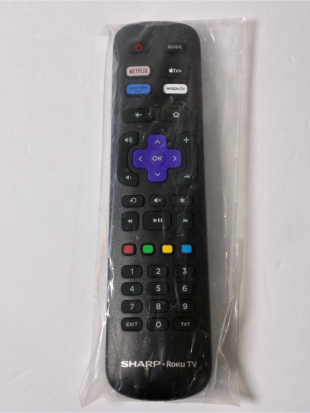 Roku TV Remote Control - Black with Purple D-Pad